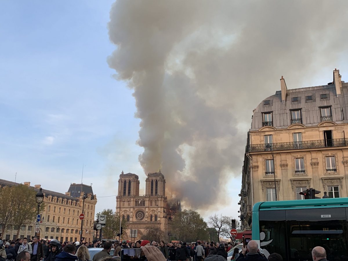 Notre Dame de Paris on fire on April 15th 2019