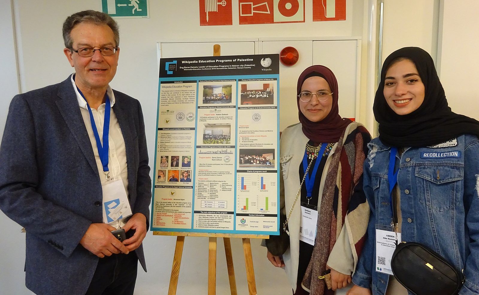 Wikimedians from Wales, Palestine and Jordan at EduWiki Education Conference
