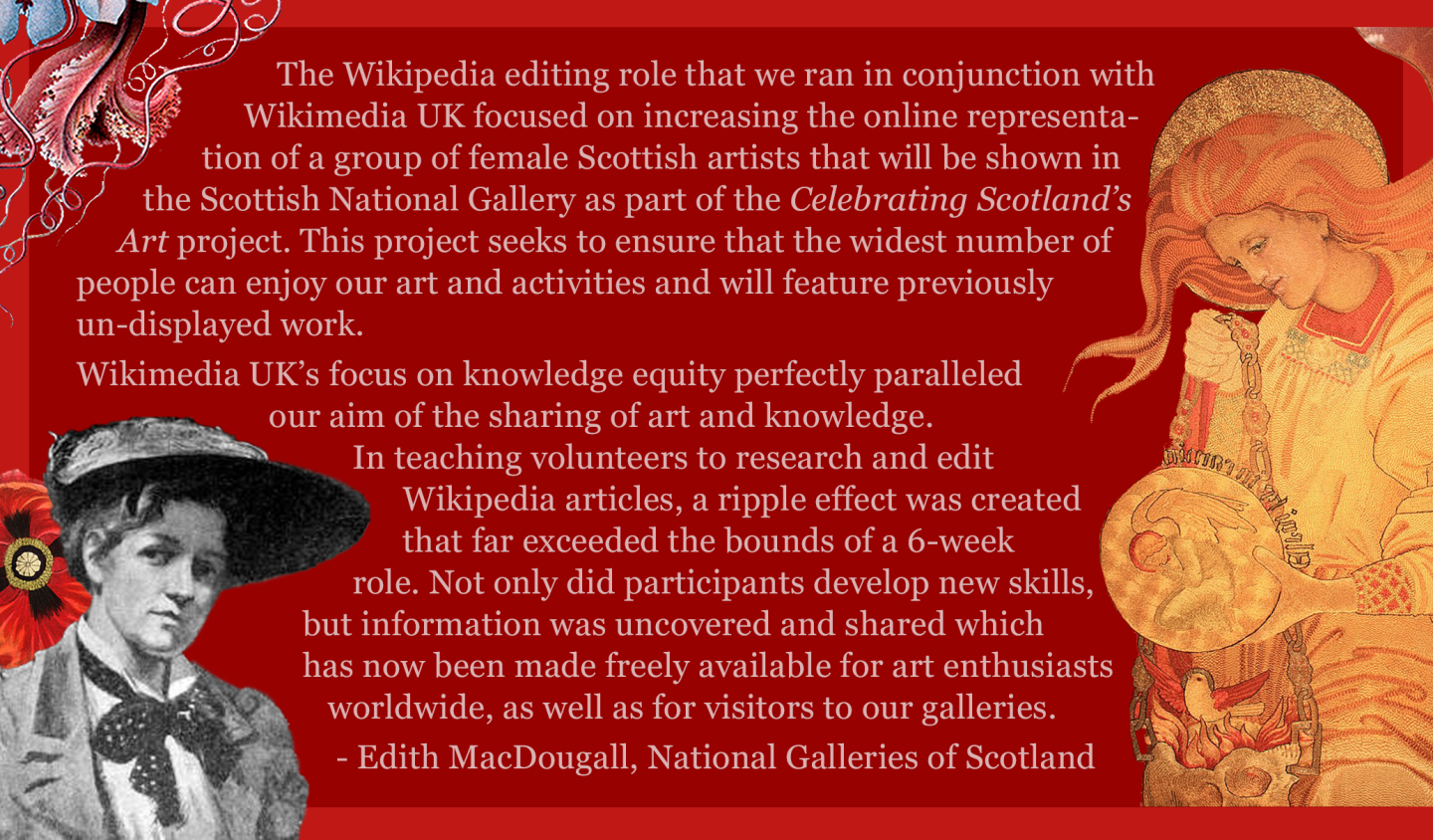 Quote from Edith MacDougall, partner at the Scottish National Galleries of Scotland